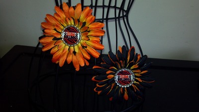 4" flower with bottlecap center