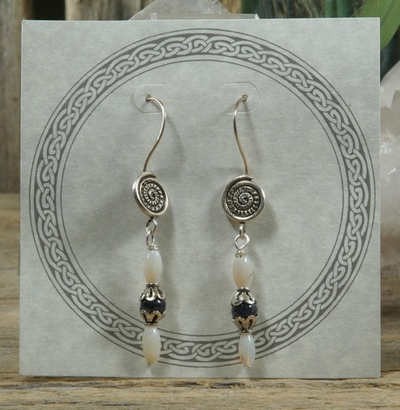 Opal and Iolite Earrings