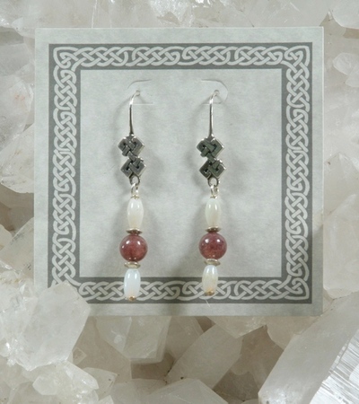 Muscovite and Opal Earrings