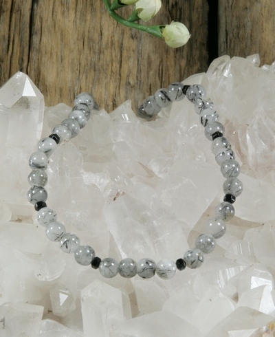 Tourmalated Quartz and Onyx Necklace