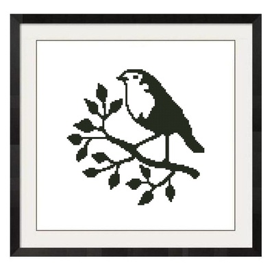 ALL STITCHES - BIRD ON BRANCH CROSS STITCH PATTERN .PDF -997