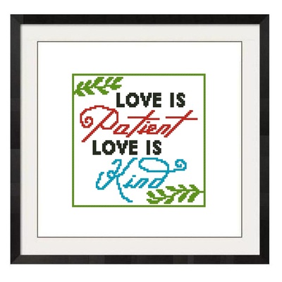 ALL STITCHES - LOVE IS PATIENT CROSS STITCH PATTERN .PDF -938