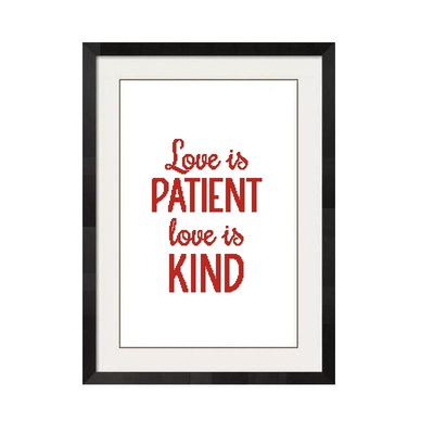 ALL STITCHES - LOVE IS PATIENT CROSS STITCH PATTERN .PDF -942