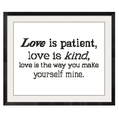ALL STITCHES - LOVE IS PATIENT CROSS STITCH PATTERN .PDF -944