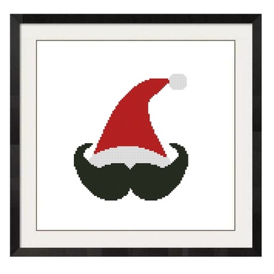 ALL STITCHES - SANTA MUSTACHE CROSS STITCH PATTERN .PDF -855