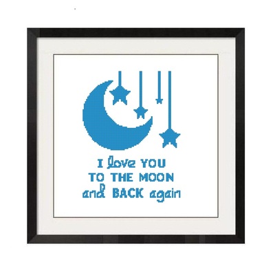 ALL STITCHES - TO THE MOON AND BACK CROSS STITCH PATTERN -.PDF -712