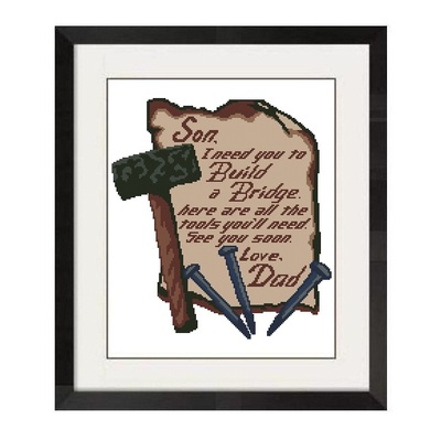ALL STITCHES - SON, BUILD A BRIDGE CROSS STITCH PATTERN .PDF -489