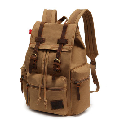 Useful Vintage Brown Scrub Canvas Backpack
