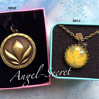 NE11 kid Anna Costume Snow Queen Anime NECKLACE Cosplay for coronation dress metal - Thumbnail 3