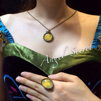 RING B Anna Costume Snow Queen Anime Cosplay for coronation dress metal - Thumbnail 2