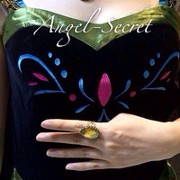 RING B Anna Costume Snow Queen Anime Cosplay for coronation dress metal - Thumbnail 3