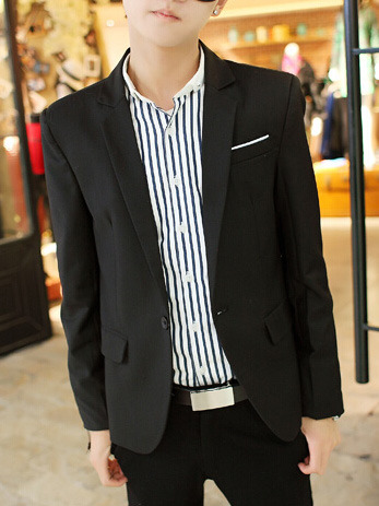 Free shipping long sleeve cotton mens suit jackets 922sj-f09-53-black