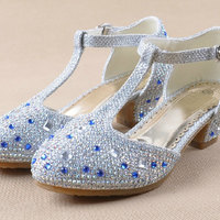 SH302 Movies Frozen snow queen Elsa cosplay costume shoes high heelMovies Frozen snow queen Elsa cosplay costume shoes high heel kid - Thumbnail 1