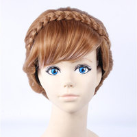 wg32 movie Frozen Anna coronation Custom Wig Cosplay Costume Snow Queen Anime brown hair  - Thumbnail 1