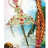 WG20 Frozen Elsa Custom Wig CROWN WAND Cosplay Costume Snow Queen KID children - Thumbnail 3