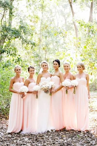 Empire Blush Cheap Bridesmaid Dress,Blush Party Dress