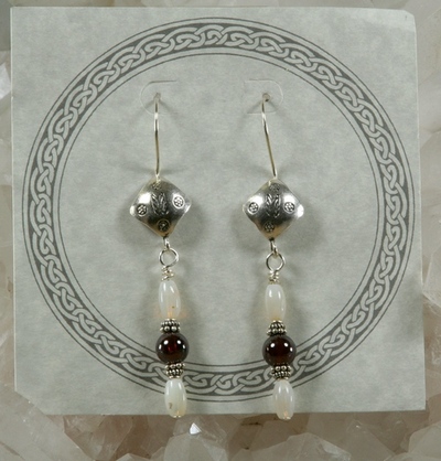 Opal and Garnet Earrings