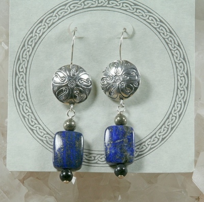 Lapis and Pyrite Earrings