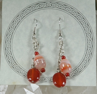 Carnelian and Banded Carnelian Earrings