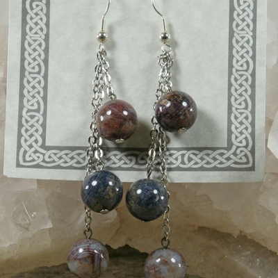 Pietersite dangle earrings - Thumbnail 1