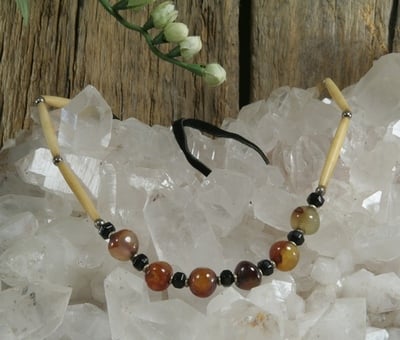 Carnelian and Onyx Necklace