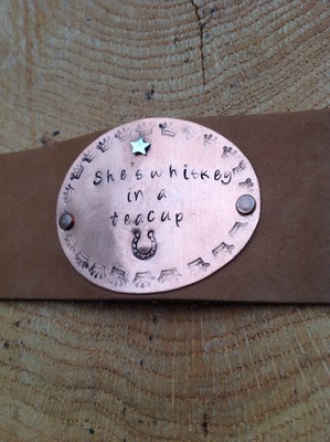 Whiskey in a Teacup Hand Stamped Bracelet