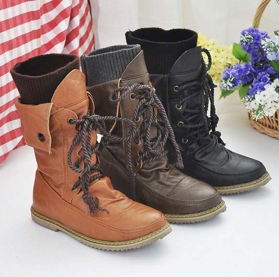 Women fashion retro lace boots