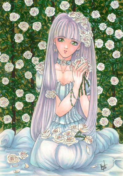 Lady Snow Rose A4 Print