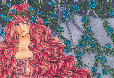 Lady Sapphire Rose A4 Print