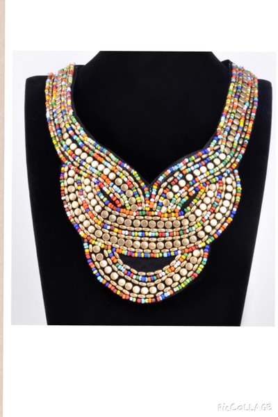 Boho multicolour shape collar neckpiece