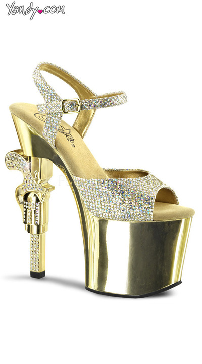 〖Sold Out〗7 in. Embellished G*n Revolver Heels Sz. 8