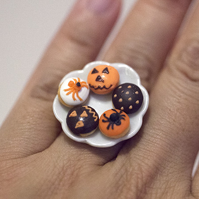 Kawaii Miniature Food Ring - Halloween Mini Donuts