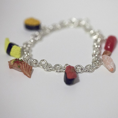 Kawaii Cute Miniature Food Bracelets - Sushi Charm Bracelets - Sterling Silver