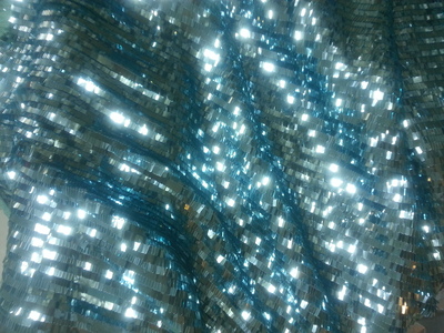 MAT23 Frozen Elsa Dress,Sparkly Rectangular Sequins on Mesh for Dress Costumes 135cm wide