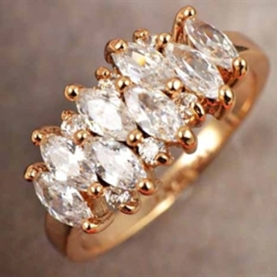 Rose gold cz ring - Thumbnail 1