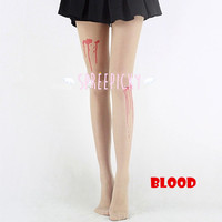 Halloween Skeleton Tattoo Thin Silk Basic Tights SP141284 - Thumbnail 2