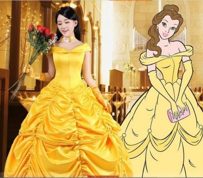 P133 COSPLAY beauty and beast princess belle Costume tailor made kid adult GOWN