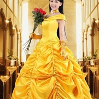 P133 COSPLAY beauty and beast princess belle Costume tailor made kid adult GOWN - Thumbnail 2