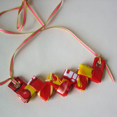Rescued Starburst Wrapper Necklace - Eco and Colorful