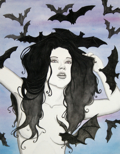 Chiroptophilia - love for bats - Original painting