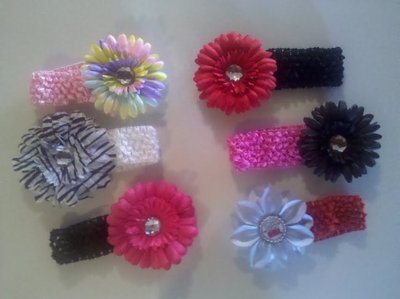 Crochet headband w/ bottlecap flower