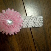 Crochet Headband w/ Bottlecap Flower - Thumbnail 3