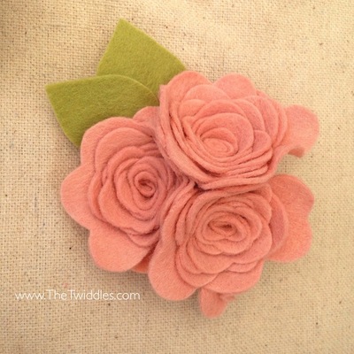 Multi Flora Rose Barrette - Medium Felt Flower