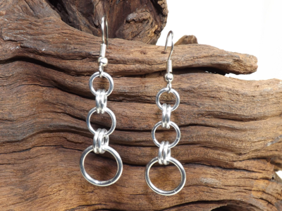 Handmade Graduated Rings Chainmail Earrings