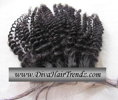12" brazilian remy kinky curly closure