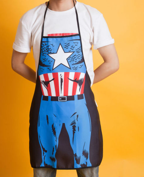 Funny DC Comics CAPTAIN AMERICA Super Hero Apron Home Kitchen & BBQ Party