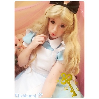 Halloween Cosplay Alice In Wonderland Blue Maid Dress With Apron Free Ship SP141195