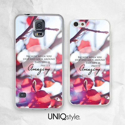 Red leaves Life Quote case for iPhone 7/6/6s iPhone 5/5s/5c, Samsung S5/S6/Note5, Sony, LG Nexus, Nokia Lumia, HTC One M8/M9, Moto X, Moto G - C34