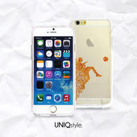 Transparent clear case for iPhone 7/6 4.7"  Samsung Note3 S8 S7, Soccer player case with tpu edge w/extra protection - A109 - Thumbnail 2