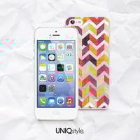 Chevron herringbone transparent colorful zigzag phone case for iPhone 6/6s, iPhone 5/5s/5c, Samsung S6/Note 5, Sony, LG, Nokia, HTC, Moto - N36 - Thumbnail 1